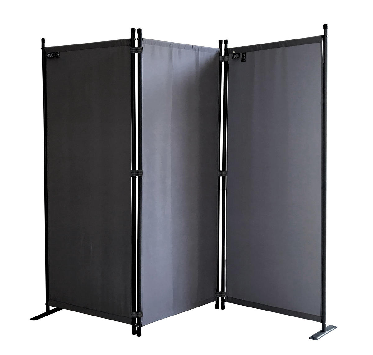 PARAVENT 3-tlg. 170x165 cm Grau - Grau, Metall (170/165cm) - QUICK STAR
