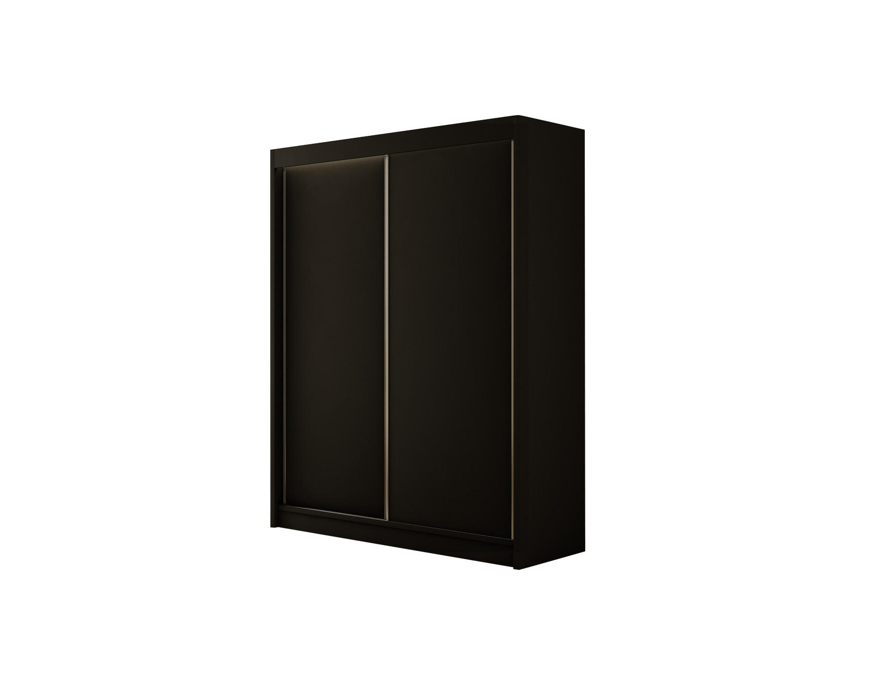 KLEIDERSCHRANK BEROG - 120 cm - Schwarz - Schwarz, Holzwerkstoff (120/215/61cm) - ALTDECOR
