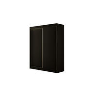 KLEIDERSCHRANK BEROG mit LED - 200 cm - Schwarz - Schwarz, Holzwerkstoff (200/215/61cm) - ALTDECOR