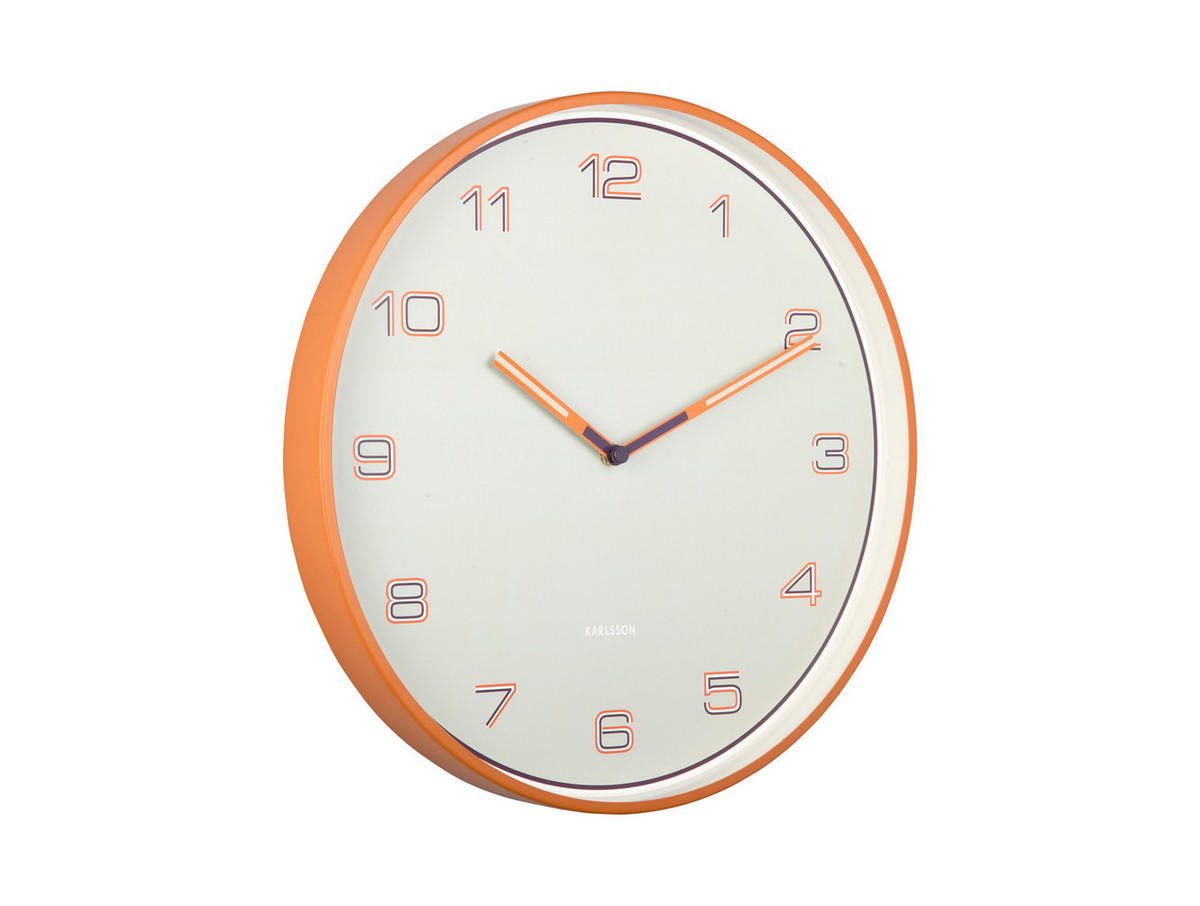 WANDUHR Lined Numbers Ø40 cm - Orange, Metall (40/1/40cm) - Karlsson