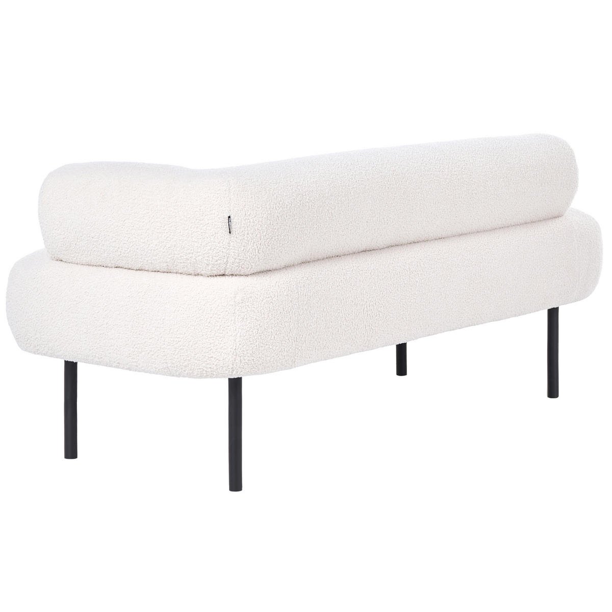 ČALOUNĚNÉ LEHÁTKO CHAISE LONGUE PRAVOSTRANNÉ Bouclé Krémově bílé Mirmande - bílá/černá, textil (153/65/70cm) - Beliani