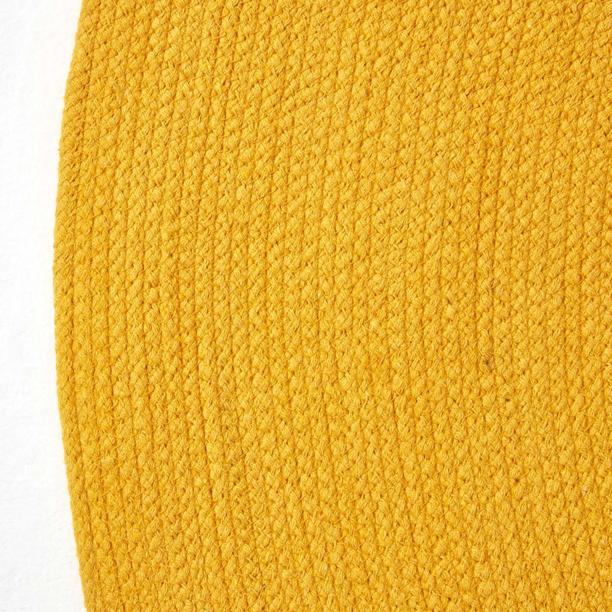 TEPPICH geflochten oval 60/90 cm - Currygelb, Textil (60/90cm) - Homescapes