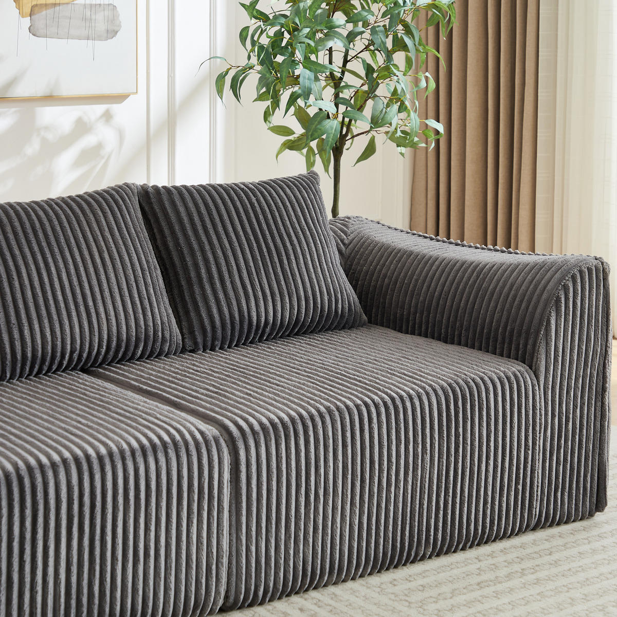SOFA modular Cord Grey 2-tlg. - Grau, Kunststoff (101/72.5/235.5cm) - Meubliv