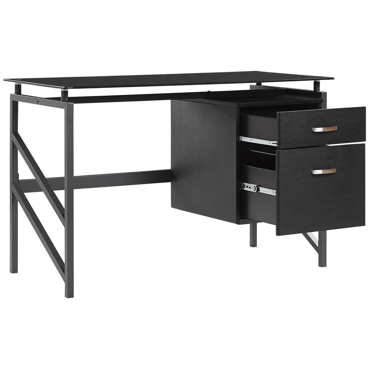 SCHREIBTISCH schwarz 117/57/76 cm Moriton - Schwarz, Holzwerkstoff (57/117/76cm) - Beliani