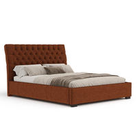 POLSTERBETT Vezzola Kupferfarbe 180/200 cm im Chenille-Stoff - Schwarz/Naturfarben, Holz/Holzwerkstoff (180/200cm) - Maison de Reve