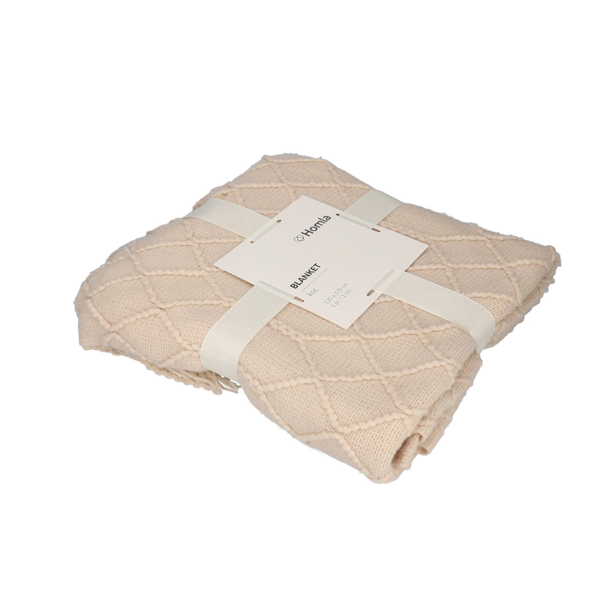 DECKE Loop beige 130/170 cm - Beige, Textil (130/170cm) - Homla
