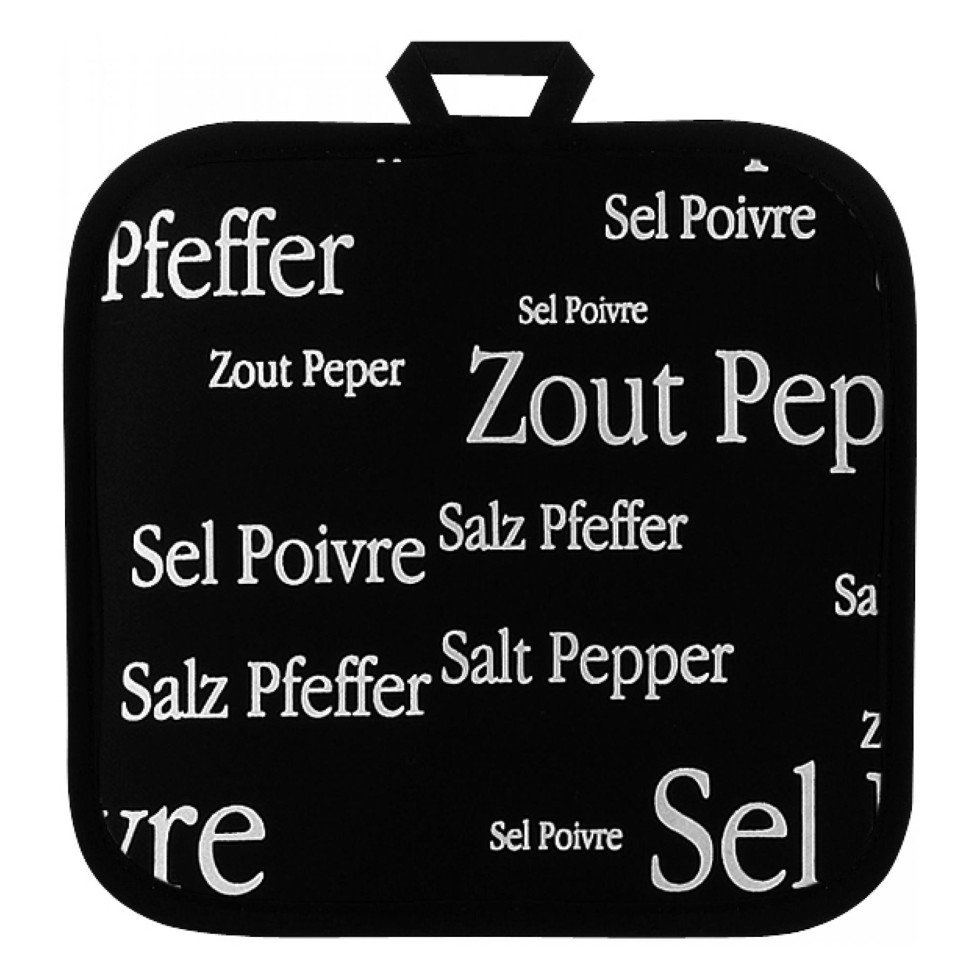 Winkler Topflappen Schwarz 20x20 cm
