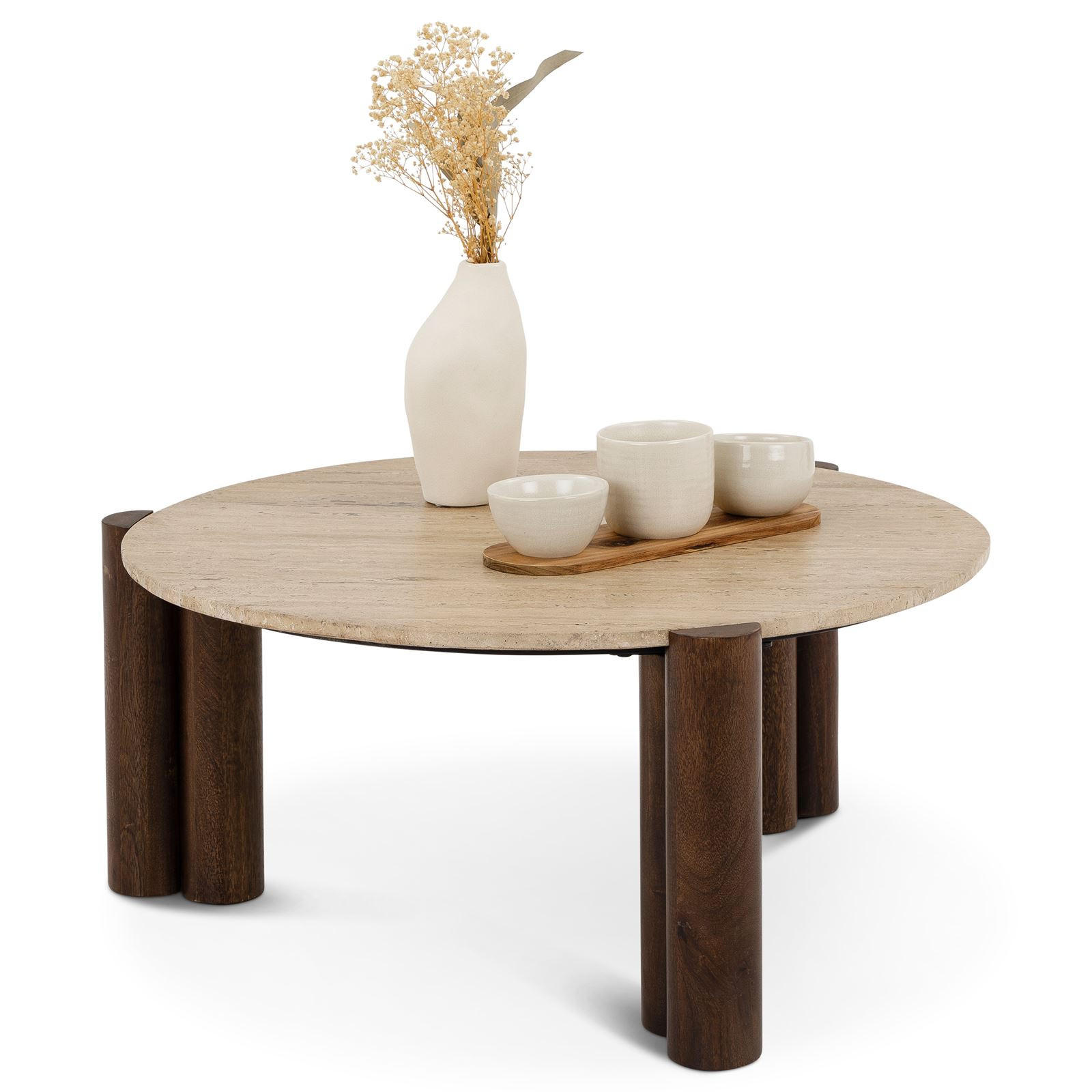 Idimex Couchtisch Braun, Beige 80x35x80 cm