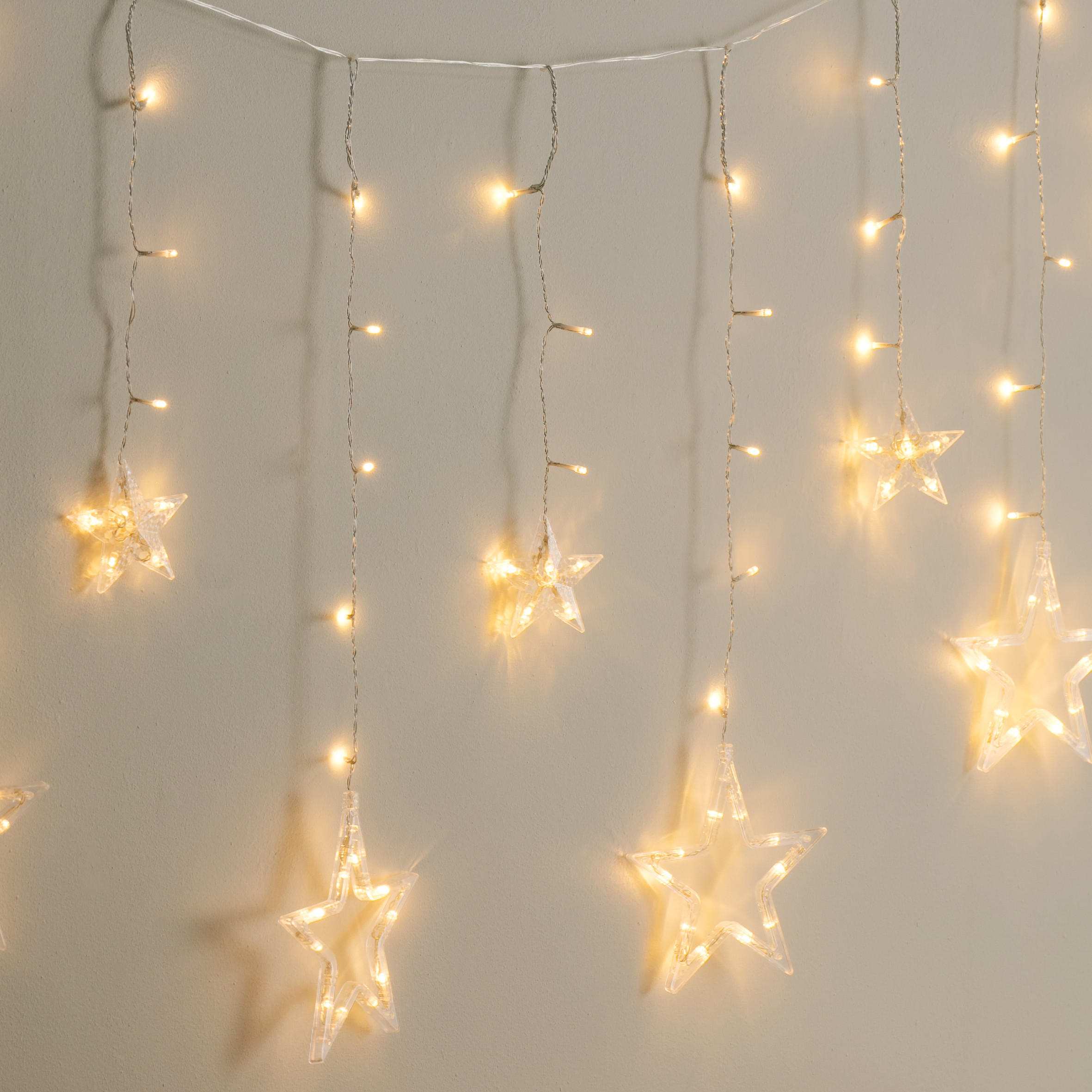 VORHANGLEUCHTEN Starnis, Transparent, 60 x 500 cm, Dekorative Christmas Weihnachtsdeko - Transparent, Kunststoff (500cm) - home&you