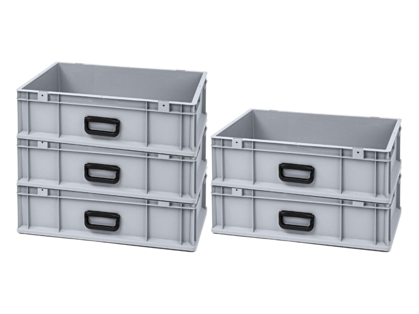 EUROBOX 5x Nextgen Portable Uno 17x40x60cm 34 Liter - Grau, Kunststoff (40/17/60cm) - PROREGAL