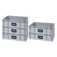 EUROBOX 5x Nextgen Portable Uno 17x40x60cm 34 Liter - Grau, Kunststoff (40/17/60cm) - PROREGAL