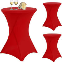 STEHTISCH Hussen 3er Set Rot 80 cm - Rot, Textil (80/80cm)