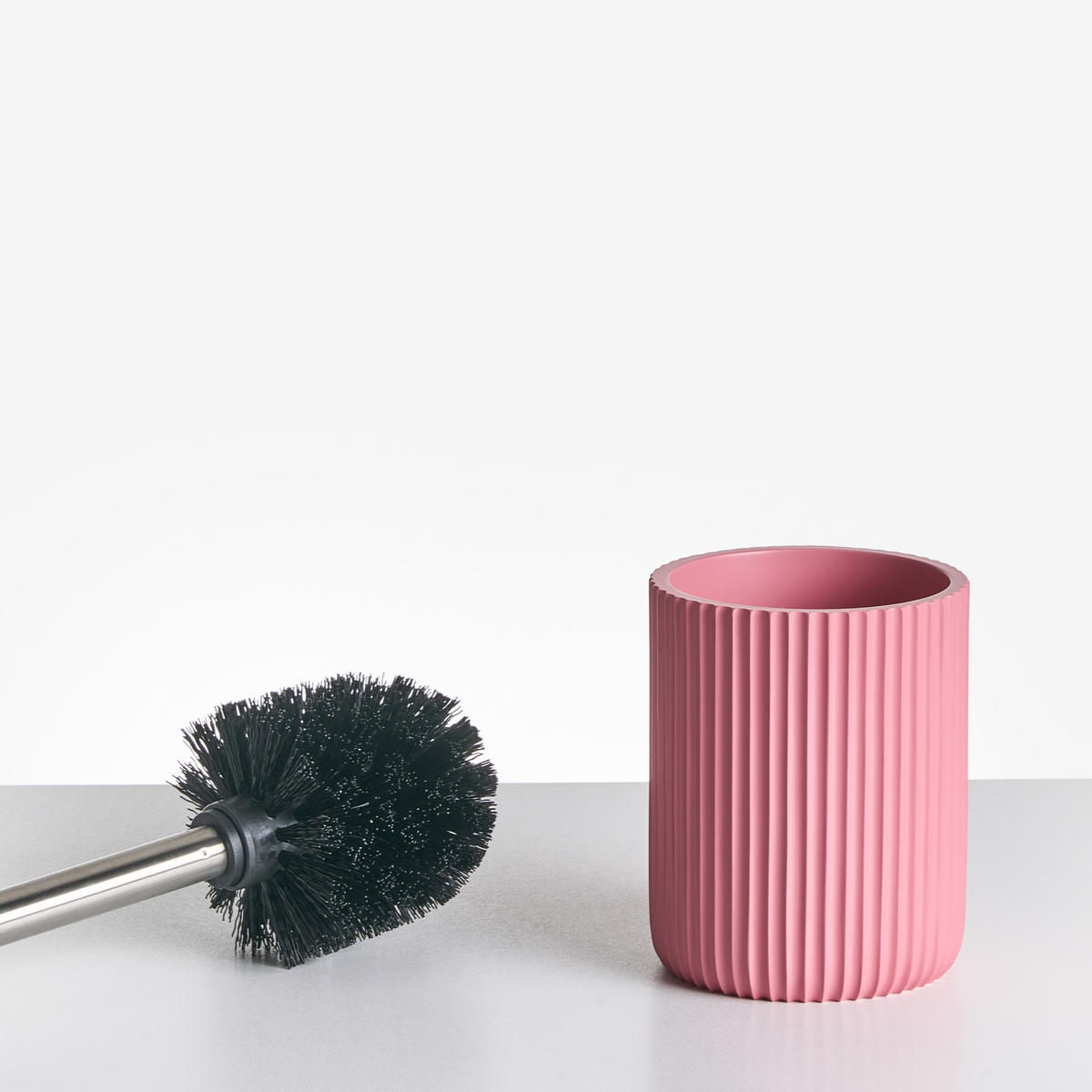 BADACCESSOIRES Set 5-teilig Rosa Camana - Pink, Kunststoff (8/10/8cm) - Beliani