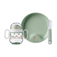 BABYGESCHIRR Mio Little Farm 3er Set - Grün, Kunststoff (10.5/18/20cm) - Mepal