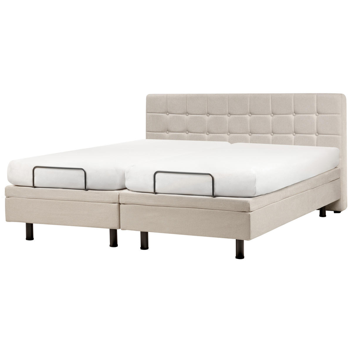 POLSTERBETT verstellbar 180x200 cm Beige Duke - Beige, Textil (180/200cm) - Beliani