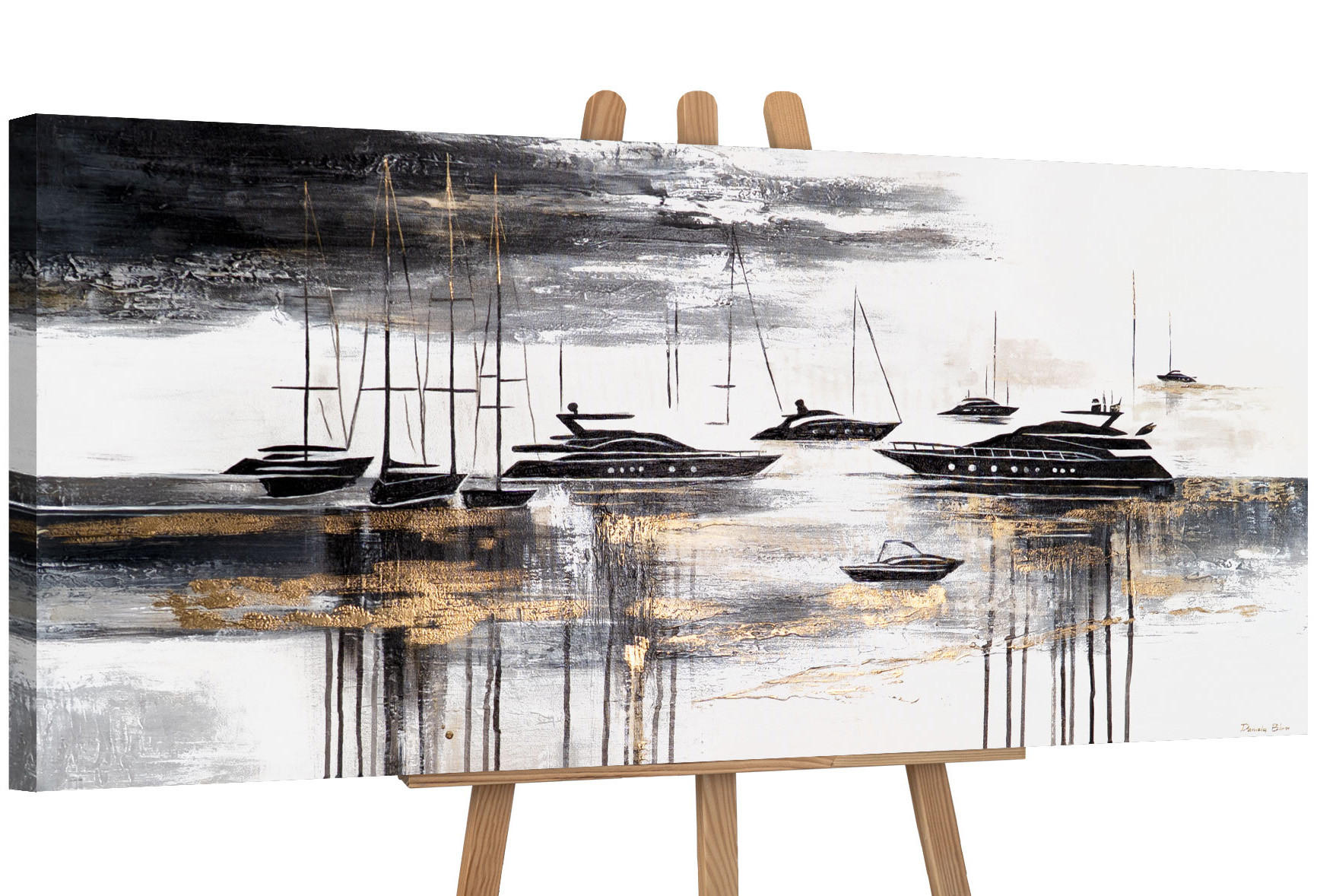 YS-art gallery Gemälde Braun 115x50 cm