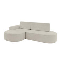 ECKSOFA mit Schlaffunktion und Bettkasten Ottomane Links MARI-L1-S - 283x167x73 cm Beige Cord - Schwarz/Cappuccino, Holzwerkstoff/Kunststoff (283/167cm) - ALTDECOR