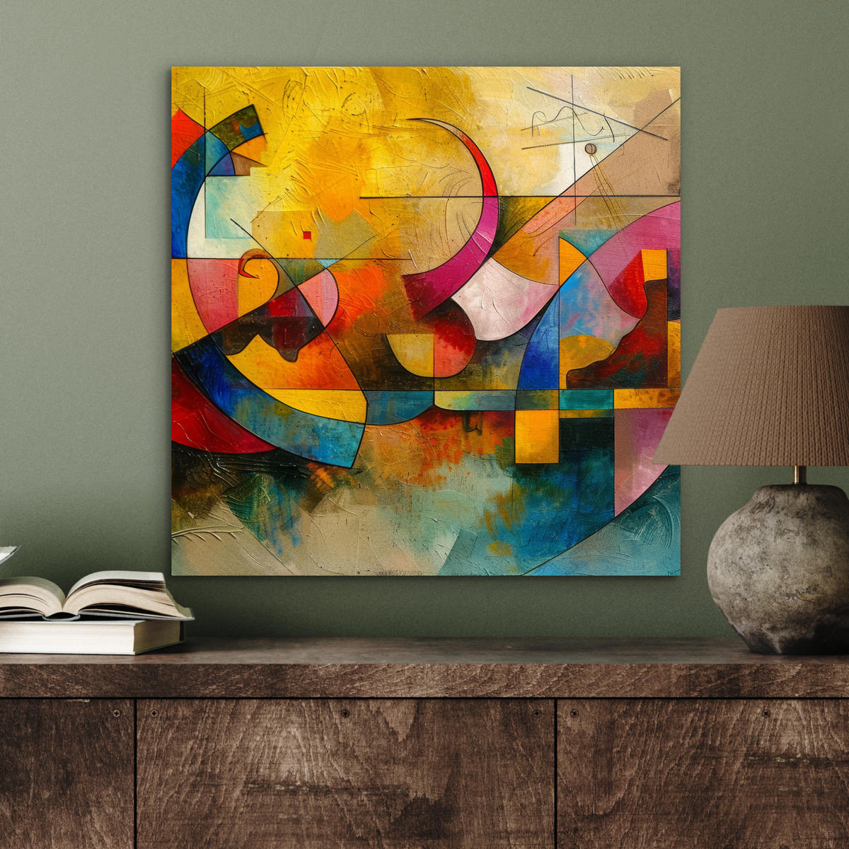 KOVOVÝ OBRAZ Umenie - abstraktné - moderné 50x50 cm - žltá, kov (50/50cm) - MuchoWow