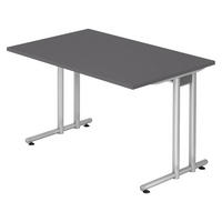 SCHREIBTISCH Serie-N 80/120/72 cm in Graphitfarben - Graphitfarben, Holzwerkstoff (80/120/72cm) - bümö