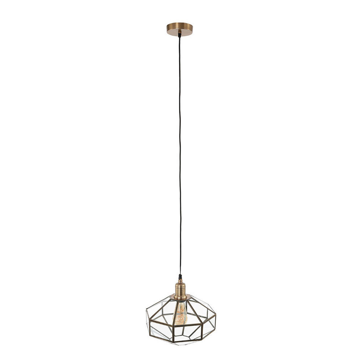 LED PENDELLEUCHTE Metall Bronze - Bronzefarben, Glas (30/30/145cm)