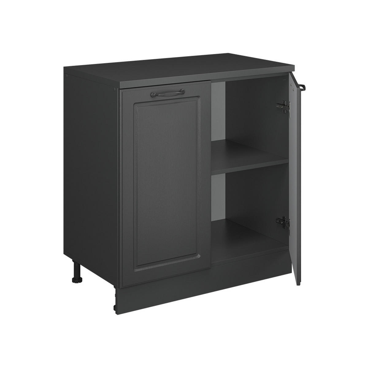KUHINJSKI ORMAR ZA KOSINE KROVA R-Line, Antracit u rustikalnom stilu, 80 cm bez kosine s 2 vrata - antracit, drvni materijal (80/83.8/46cm) - Vicco