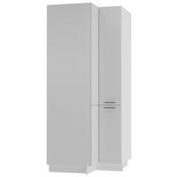 ECKVORRATSSCHRANK Kvantum D24N/207 Weiß / Weiß Matt - Weiß, Holz/Holzwerkstoff (90/207/90cm) - Feldmann-Wohnen