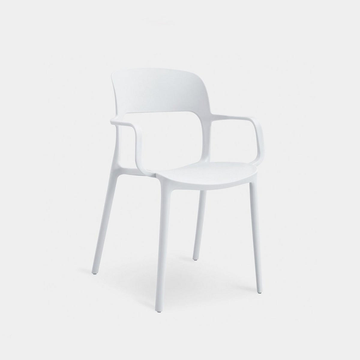 STUHL FÜR DRAUSSEN Klint Weiß 53 cm x 83 cm - Weiß, Kunststoff (53/83/56cm) - Klast Home