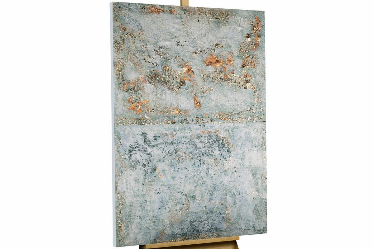 ACRYLBILD HANDGEMALT 80/120 cm - Grau, Holz/Textil (3.04/120cm) - KUNSTLOFT