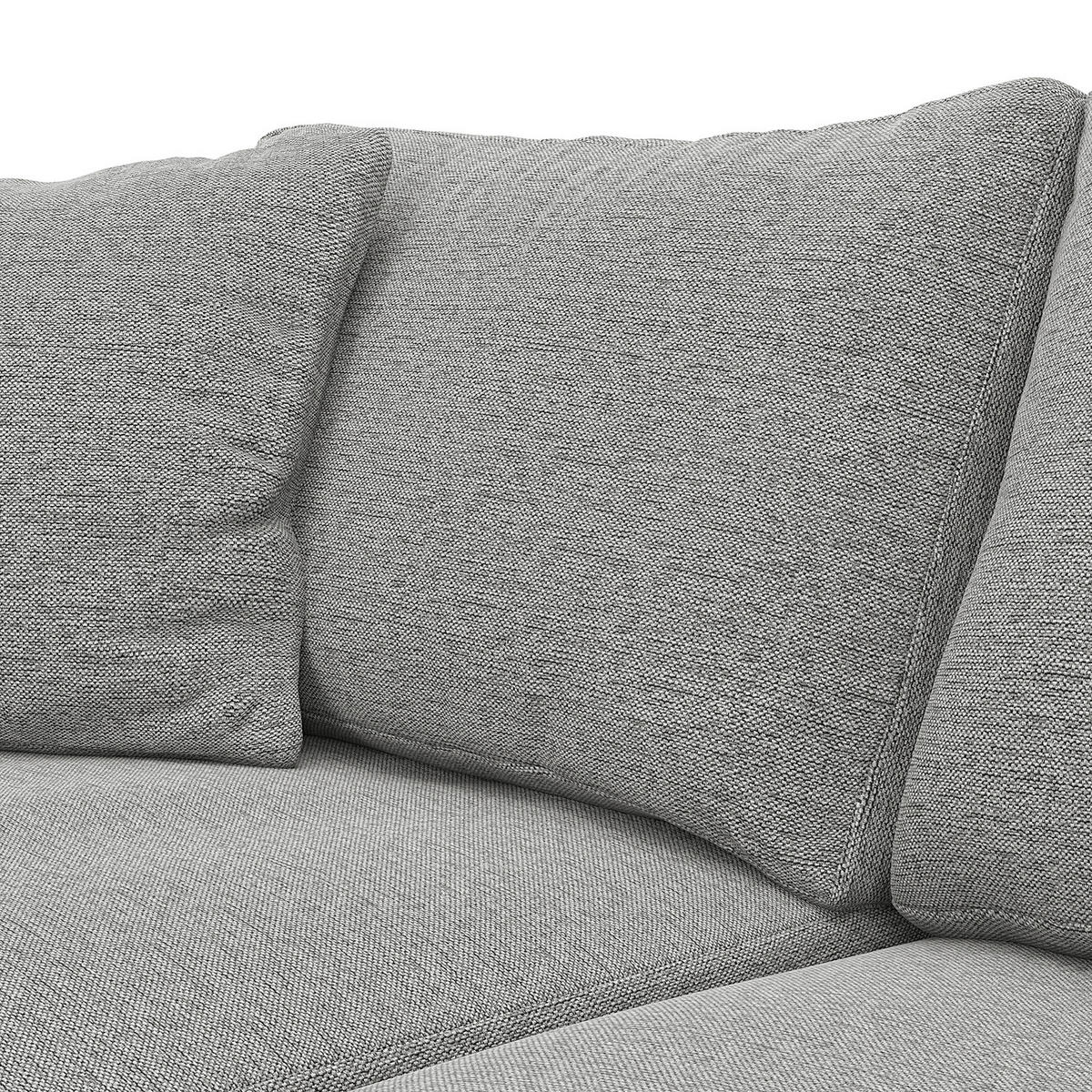 ECKSOFA mit Ottomane - Hellgrau/Schwarz, Kunststoff/Textil (277/251cm) - home24