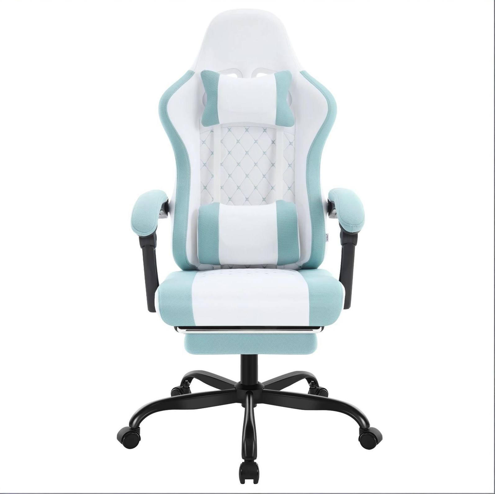 BÜROSTUHL ergonomisch mit Massagefunktion Blau/Weiß - Blau, Metall (70/127/70cm) - Meubliv