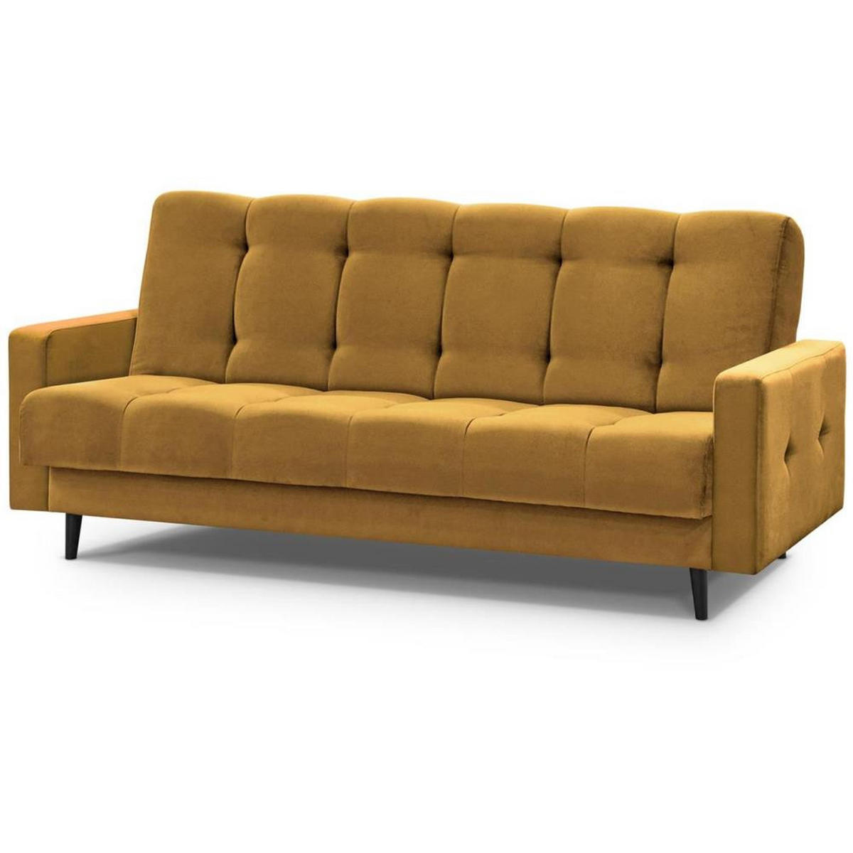 3-SITZER Schlafsofa Nancy Bis gelb - Gelb, Holz/Textil (220/89/93cm) - Beautysofa