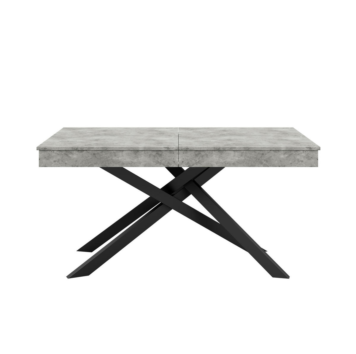 JEDILNA miza 140–180/80 cm, raztegljiva z odebeljeno ploščo in križnim podnožjem, Siva - siva, leseni material (180/80/76cm) - Redom