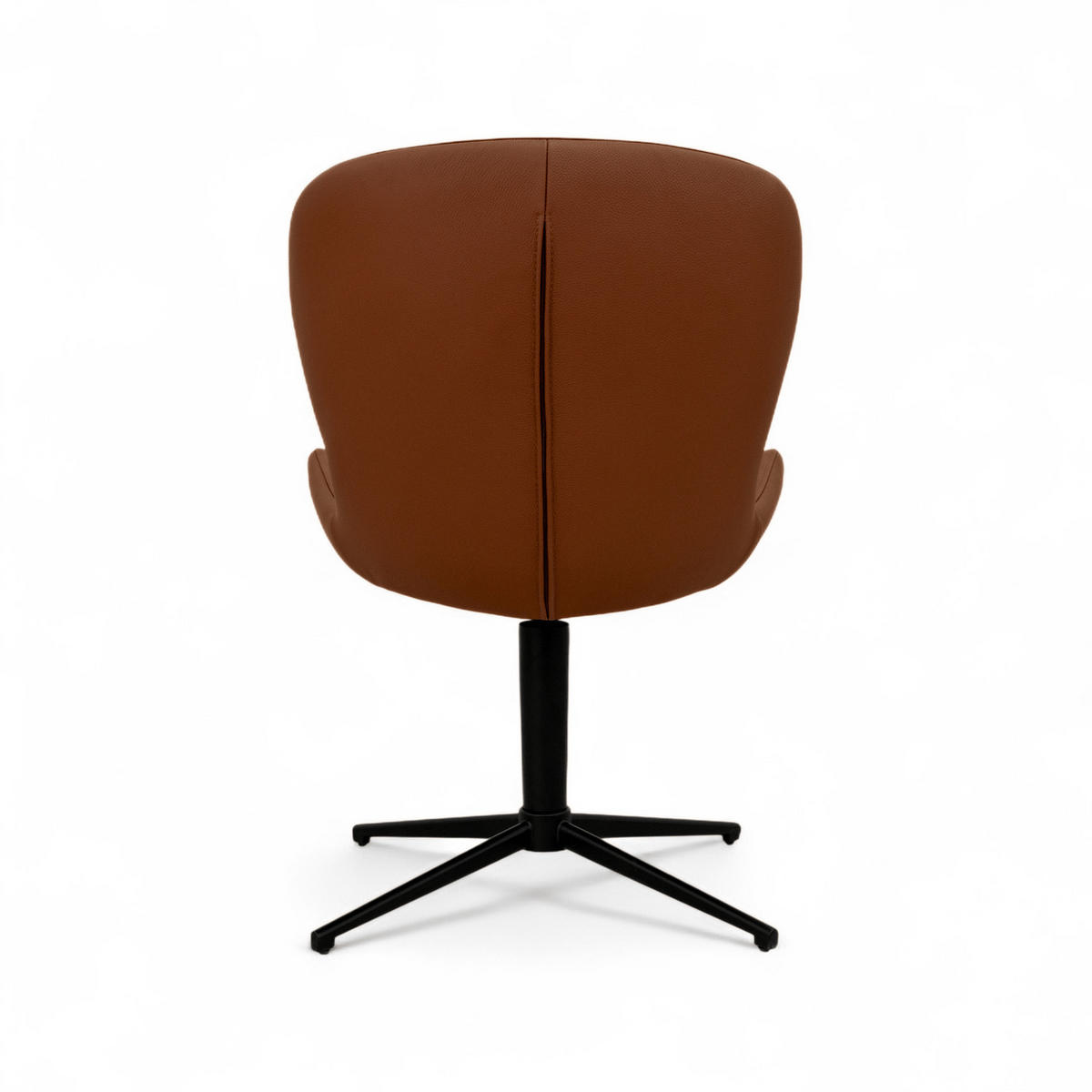 STUHL-SET 4 Stück in Echtleder Dunkelbraun - Schwarz/Braun, Leder/Metall (57/83/63cm) - Furnhouse