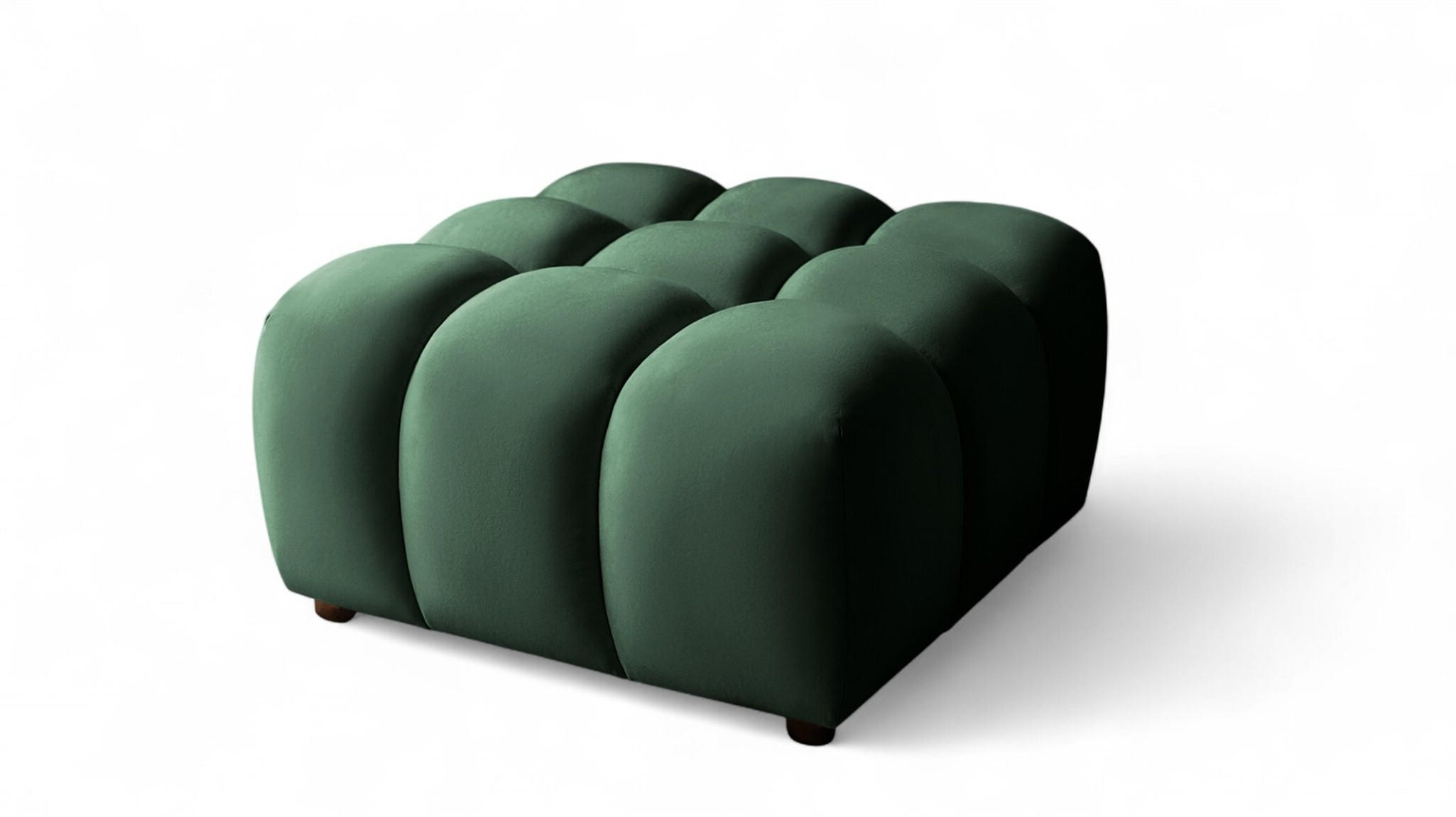 POLSTERHOCKER Flow - Grün, Holzwerkstoff/Textil (96/42/96cm) - Fun Möbel