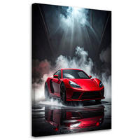 LEINWANDBILD Kraftfahrzeuge 70x100cm - Rot, Textil (70/100cm) - Feeby