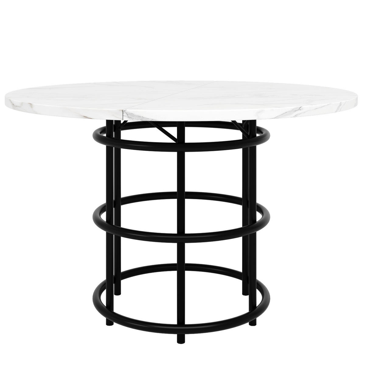 ESSTISCH 100/100/76 cm in Schwarz mit marmorierter MDF-Platte - Schwarz, Holzwerkstoff (100/100/76cm) - Flora Grace