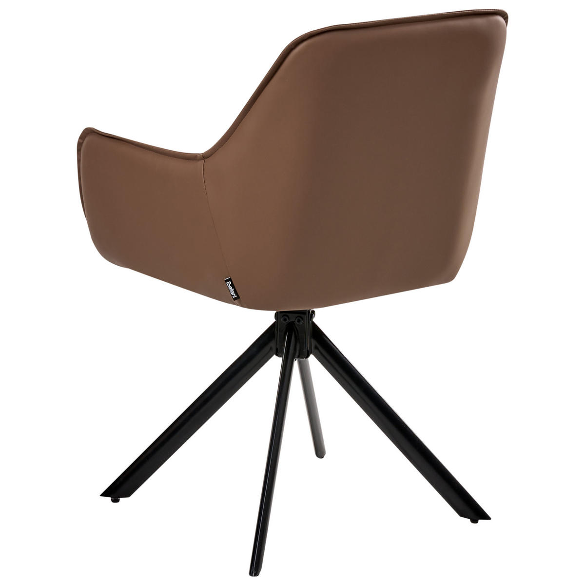 ESSZIMMERSTUHL drehbar Kunstleder Braun Mornas - Braun, Kunststoff (58/84/68cm) - Beliani