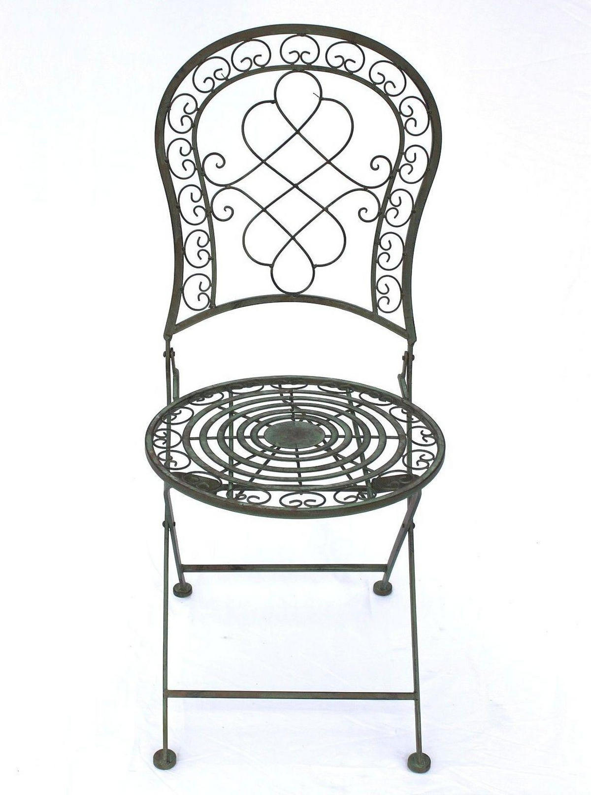 GARTENSTUHL rund Metall Grün antik 38/38/92 cm - Grün, Metall (38/92/38cm) - DanDiBo