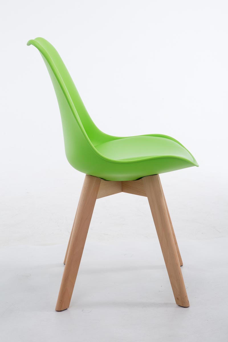 STUHL Lederlook Grün - Eukalyptusholzfarben/Grün, Holz/Textil (48/84/41.5cm) - CLP