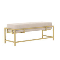 POLSTERBANK GLAM 80 cm Gold / Beige ,Metallgestell - Beige, Metall (80/45/35cm) - Idohome