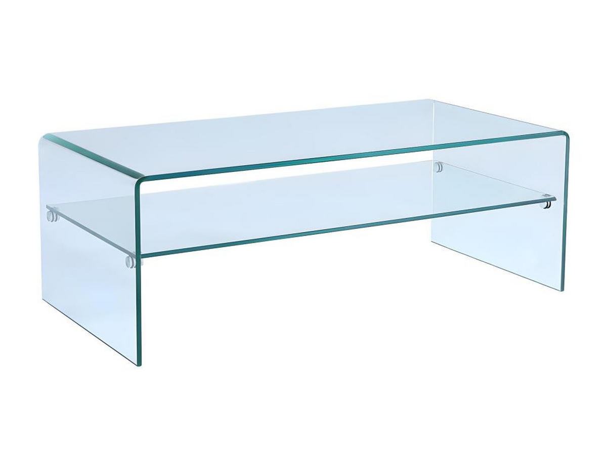 COUCHTISCH - Glas - STILEOS - Transparent, Glas (120/60/43cm) - Vente-Unique