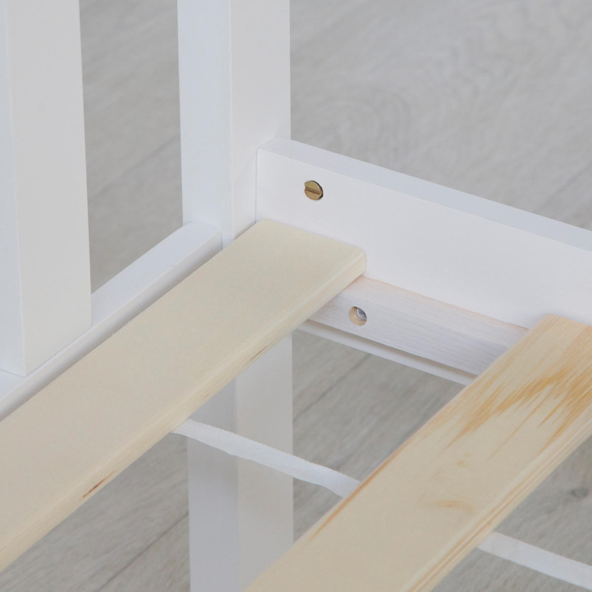 HOLZBETT Doppelbett mit Lattenrost 140/200 cm weiß - Weiß, Holz (140/200cm) - Homestyle4u