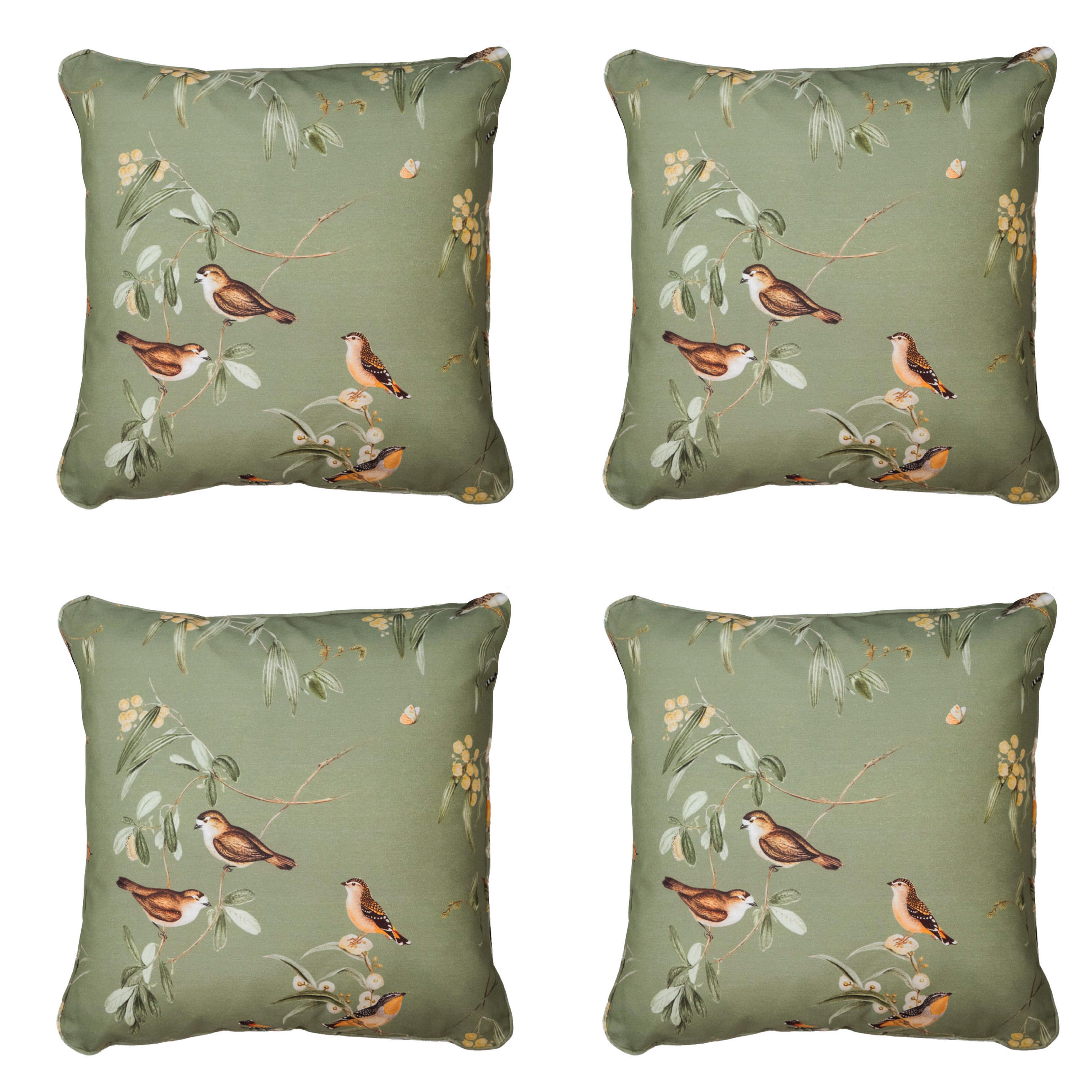 DEKORATIONSKISSEN Aria - Grün - 50/50/10 cm - 4er-Set - Grün, Textil (50/50cm) - Madison