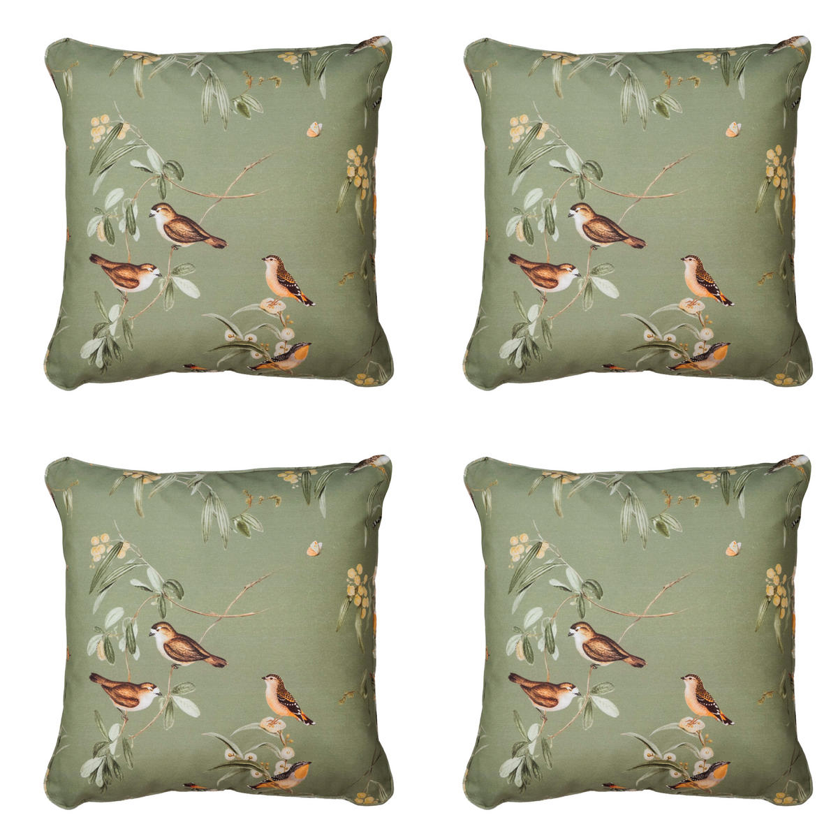 DEKORATIONSKISSEN Aria - Grün - 50/50/10 cm - 4er-Set - Grün, Textil (50/50cm) - Madison