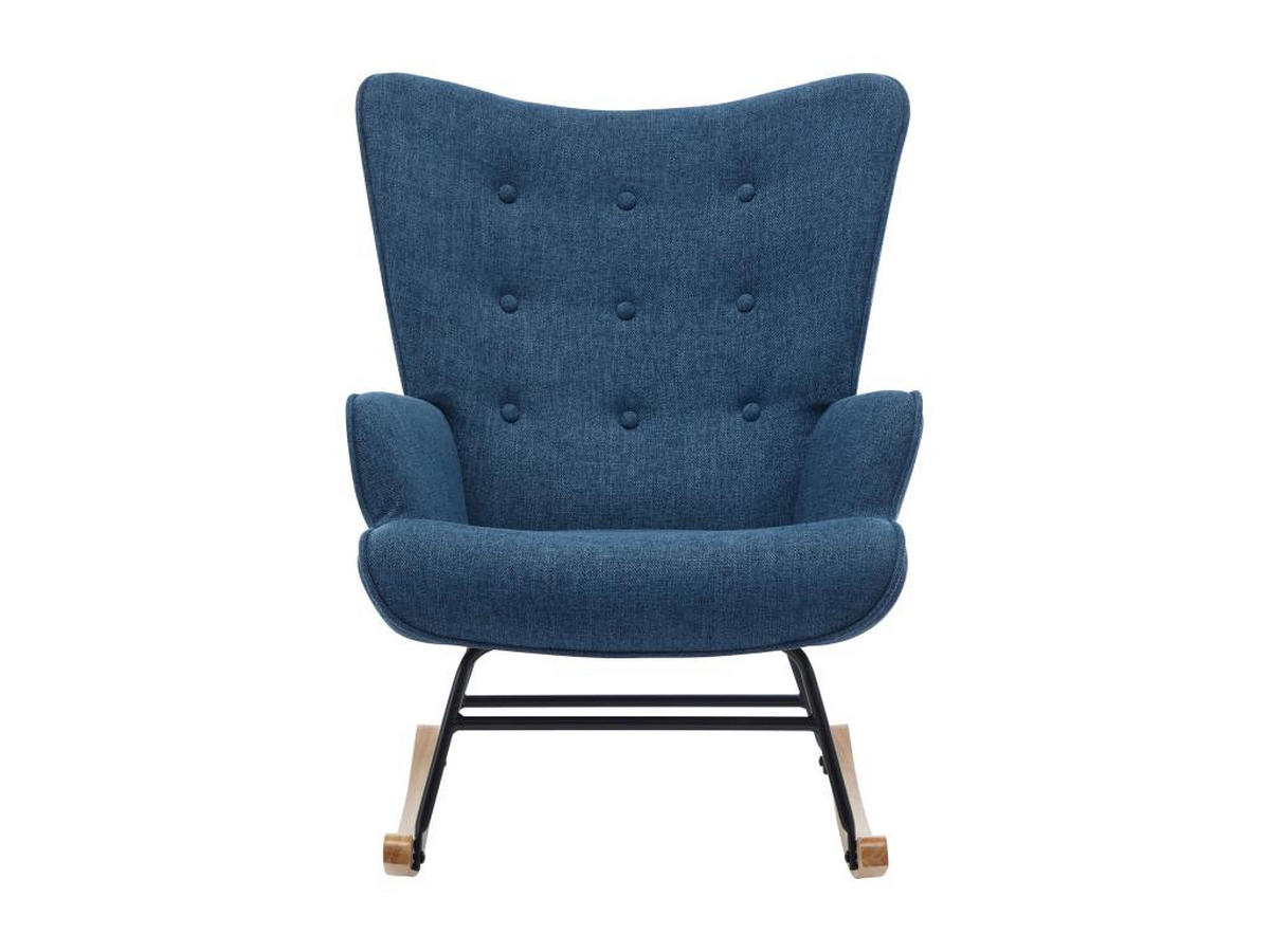 SCHAUKELSESSEL - melierter Stoff - Blau - ELMINA II - Blau, Textil (68/91/86cm) - Vente-Unique