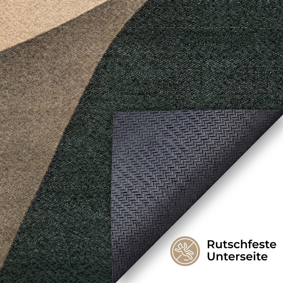 FUSSMATTE Formen - Ockergelb - Abstrakt Flurteppich 150x90 cm - Multicolor, Kunststoff (150/90cm) - MuchoWow