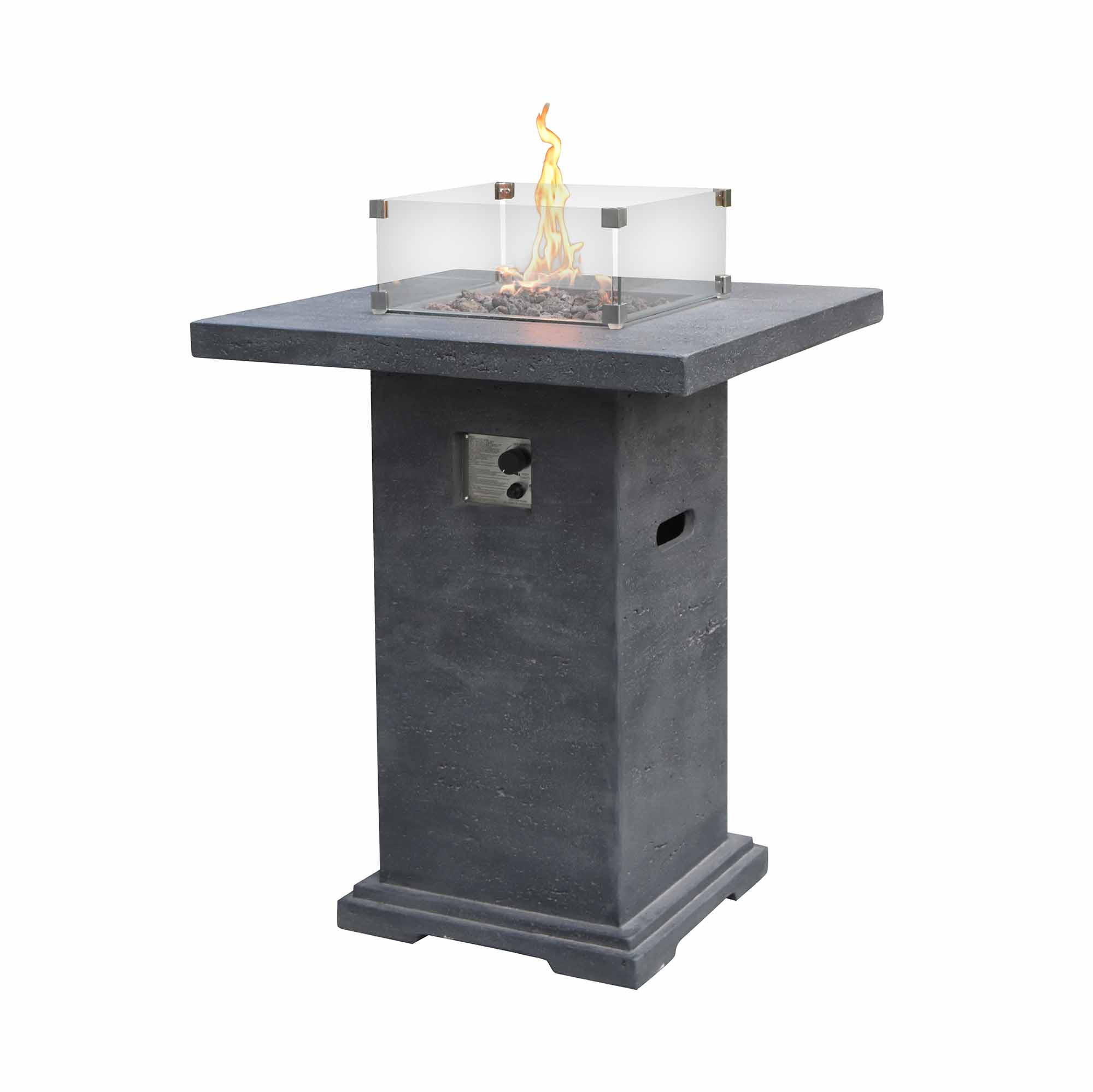 FEUERSTELLE Montreal in Beton-Optik dunkelgrau aus Faserbeton - Dunkelgrau, Stein (92/110/92cm) - Elementi