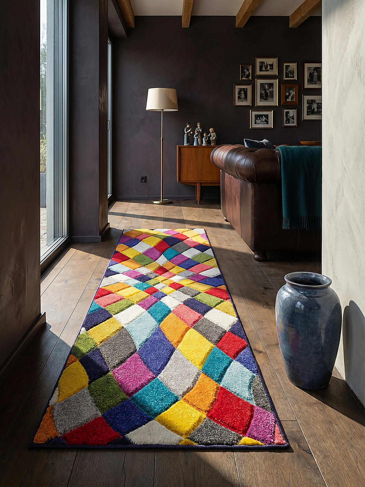 TEPPICH MEON, geometrisch, Florhöhe 11 mm, Bunt, 66 x 300 cm - Multicolor, Textil (300/66cm) - KADIMA DESIGN