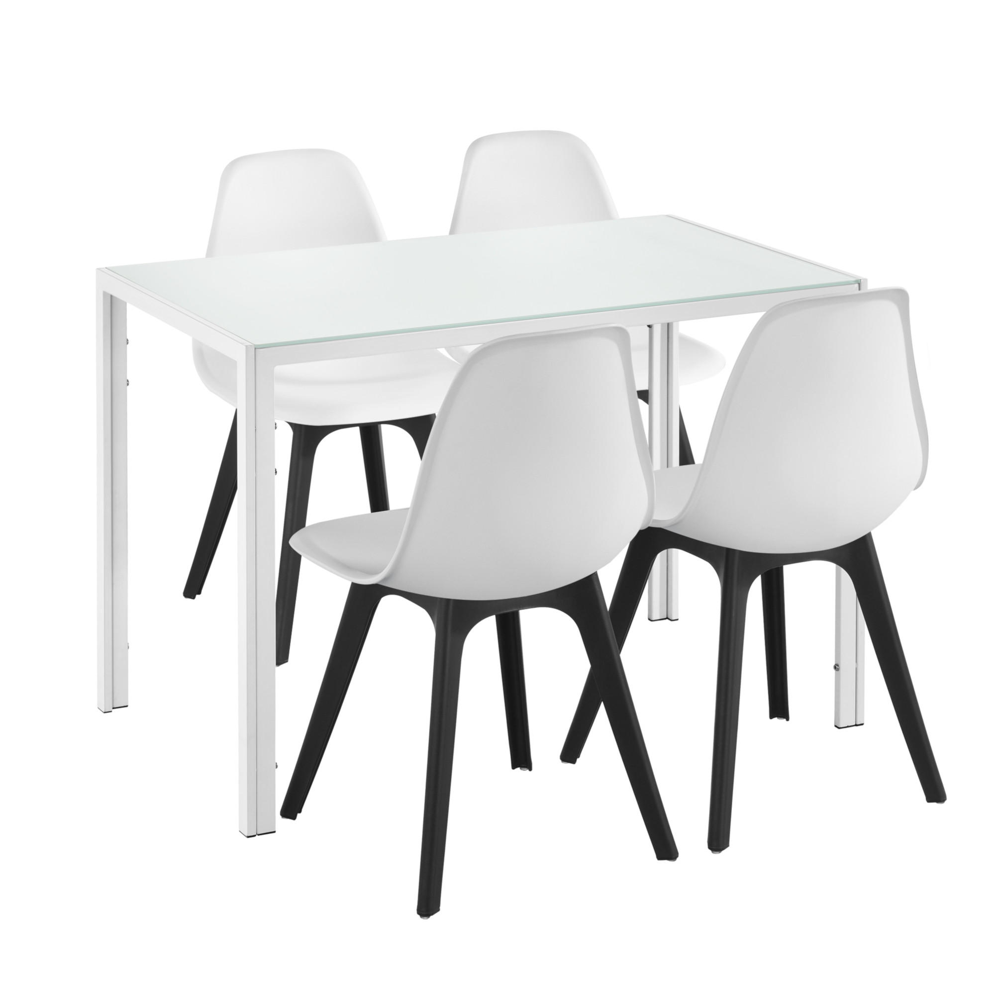 ESSGRUPPE Stathelle - Multicolor, Glas/Metall (105/75/60cm) - [en.casa]