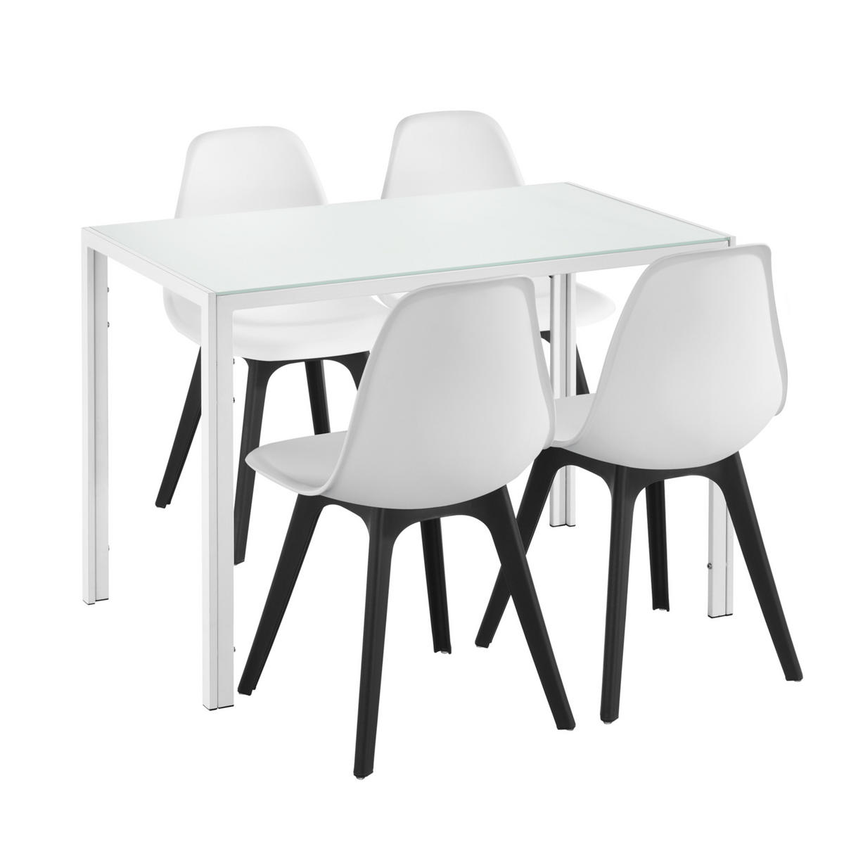 ESSGRUPPE Stathelle - Multicolor, Glas/Metall (105/75/60cm) - [en.casa]